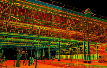 3D Laser Scan Point Cloud View of Waterloo Station Canopy
