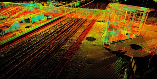 Point Cloud View of Footbridge at Derby Station