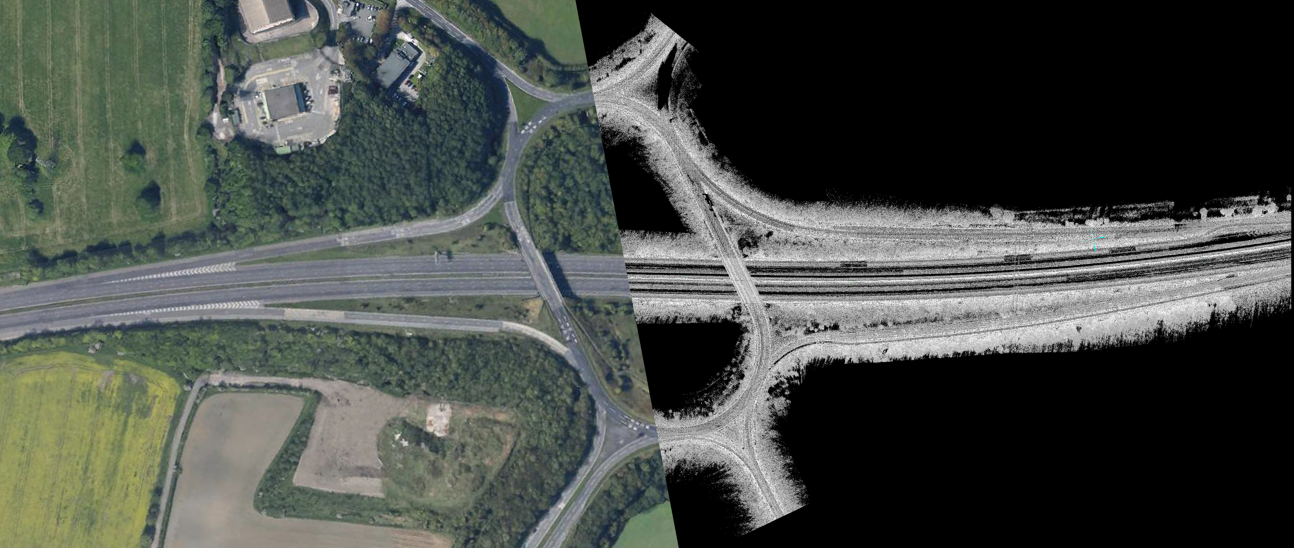 M1 Junction Composite of Aerial Image and Point Cloud