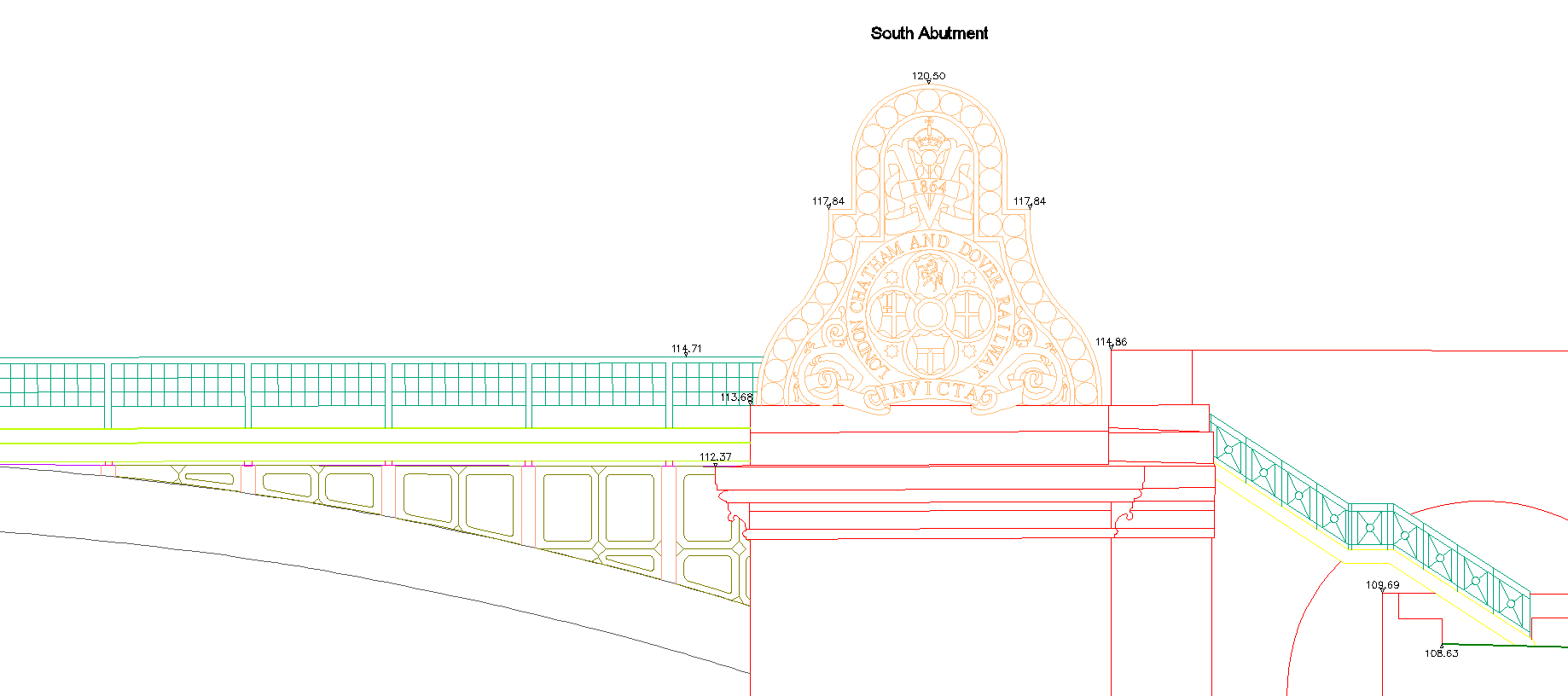 Elevation of Blackfriars Bridge South Abutment