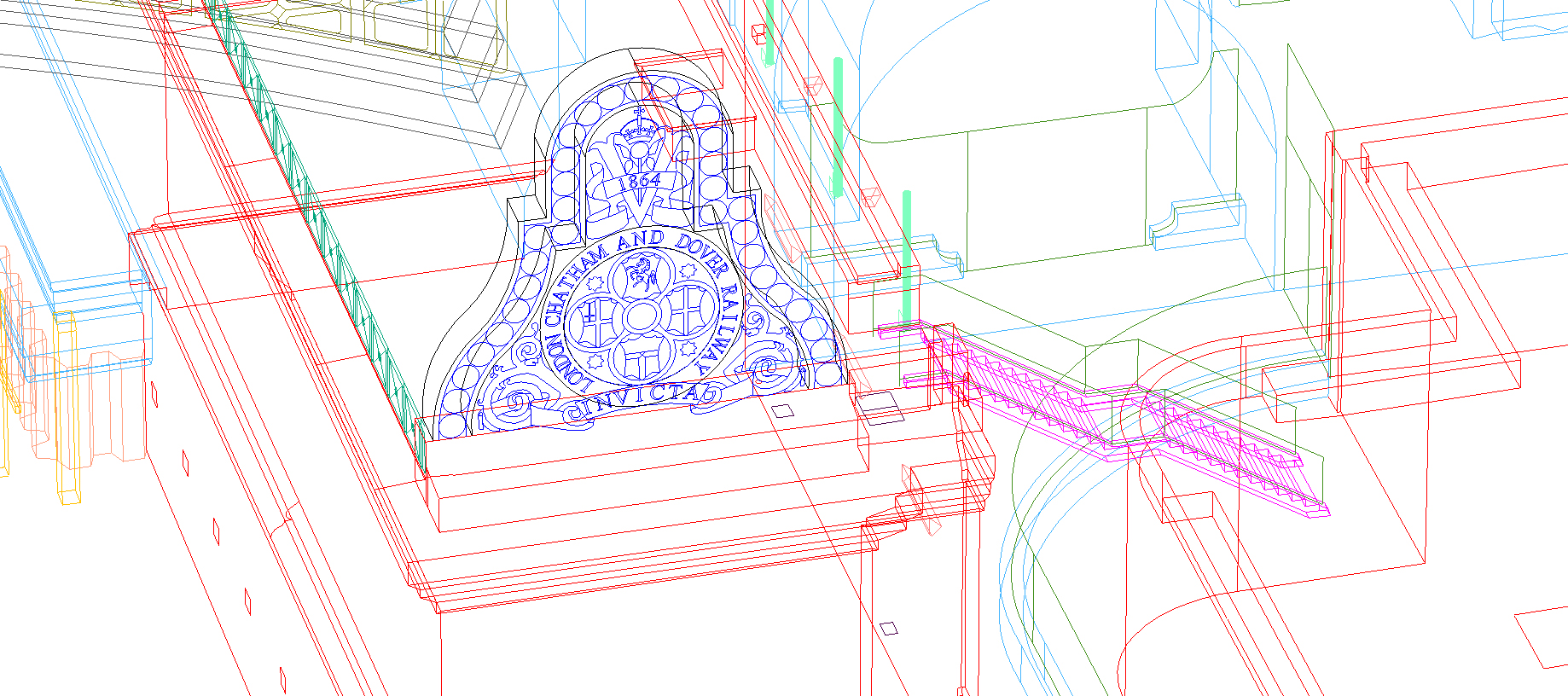 3D CAD Wireframe view of Blackfriars Bridge Heritage
