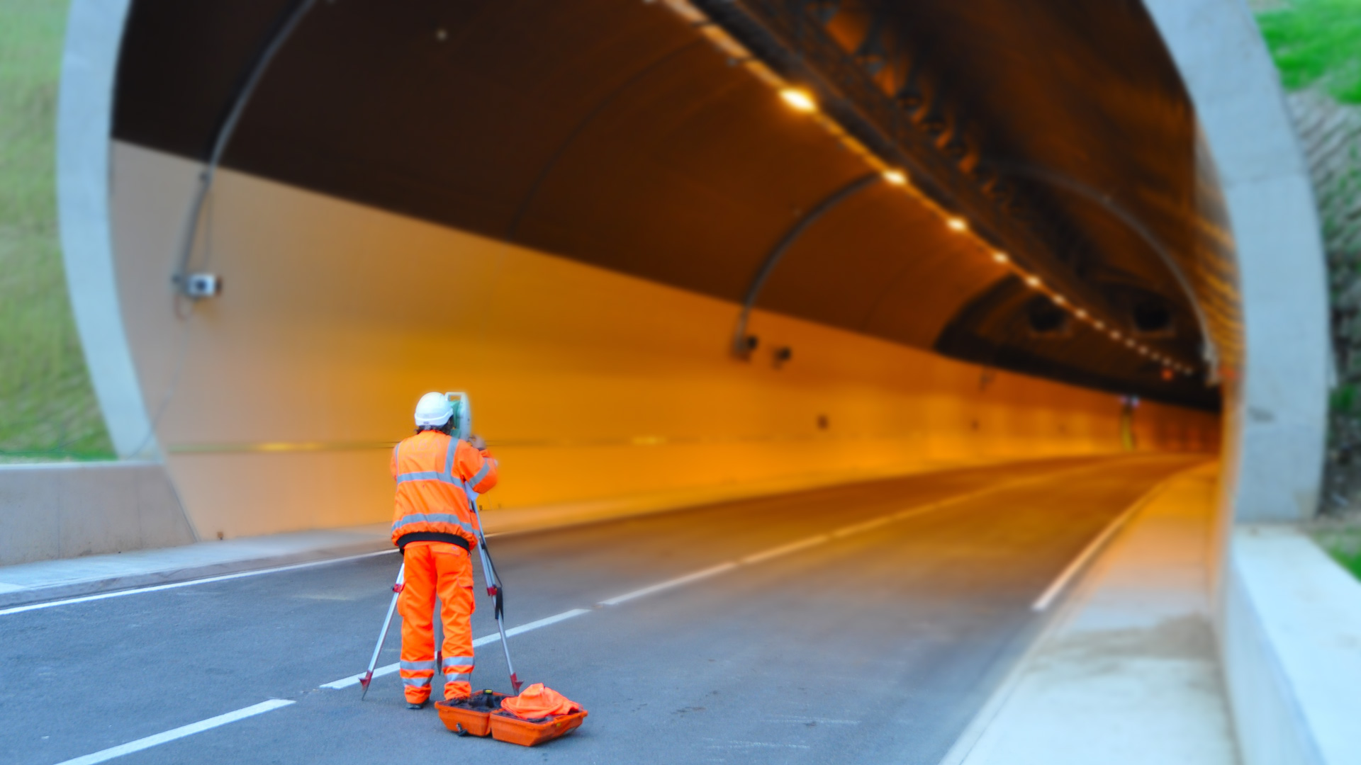 Asset Management Surveyor at entrance of Hinehead Tunnel