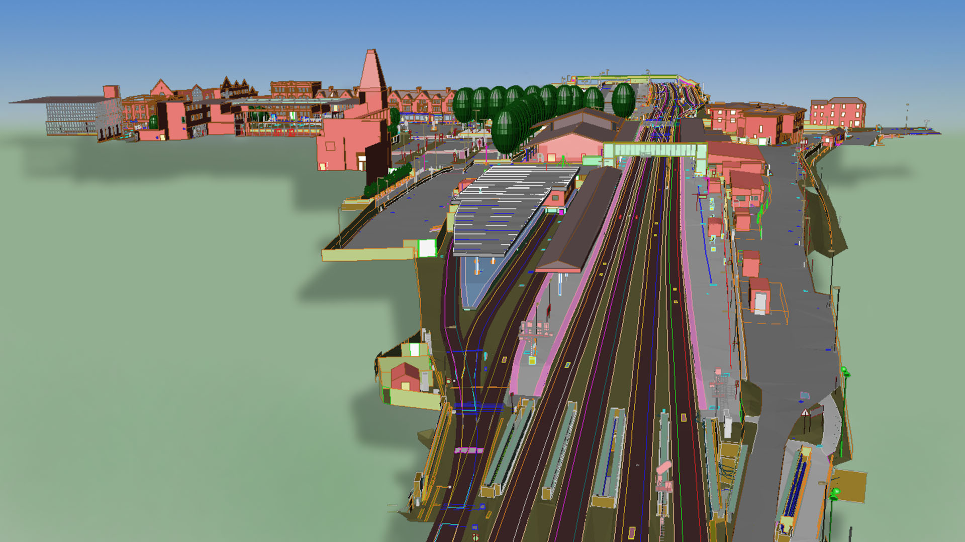 3D CAD model of Oxford Station before construction work